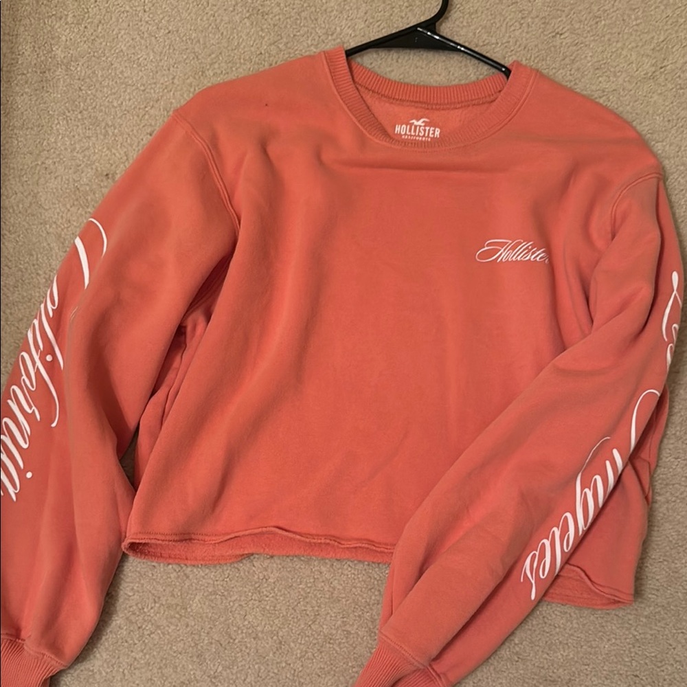 Hollister Pink Boxy Crop Sweatshirt